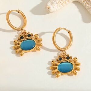 Blue Crab Earrings Cute Earrings